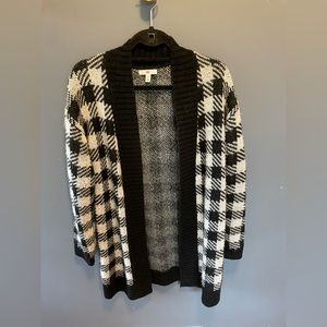 Black & white check BP long line cardigan. S